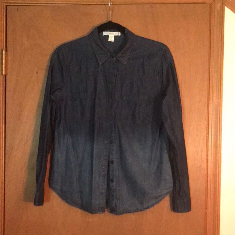 Ombré fade soft denim shirt